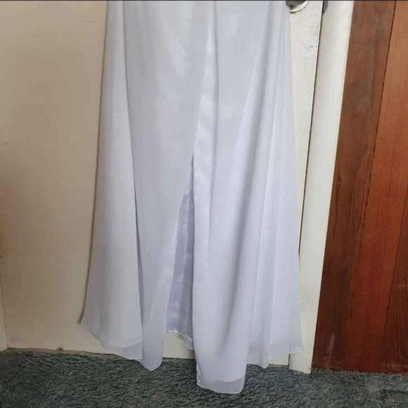 Wedding dress by Derek Iang size 8 original price $475 white silver - Picture 9 of 10